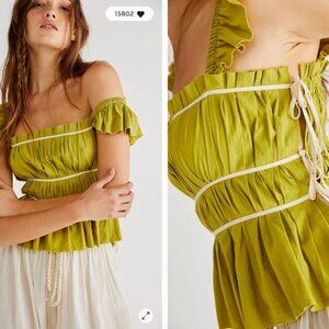Free People Claude Corset Top in Peridot, size S